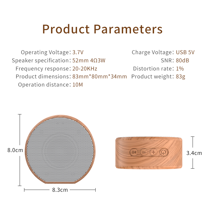 ODM Outdoor Bluetooth Speakers , Mini Wireless Speaker BT4.2 6 Hours Playing Time