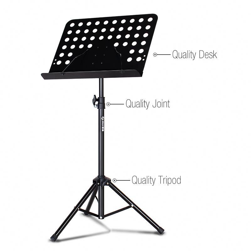 MUSIC SHEET STAND HEAVY DUTY FOLDABLE ORCHESTRAL HOLDER ADJUSTABLE TRIPOD BASE