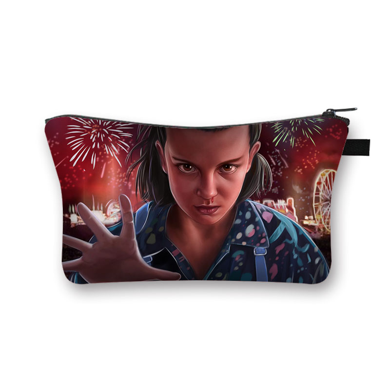 organizador de bolsas de maquillaje para mujer Bolsa de cosméticos Stranger Things bolsa de maquillaje para mujer estuche de cosméticos para mujer bolsas de almacenamiento para niñas adolescentes