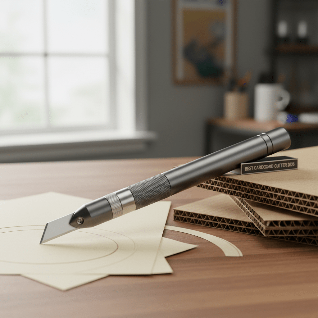 Ergonomic craft knife with ceramic blade for precision cuts on paper and board.