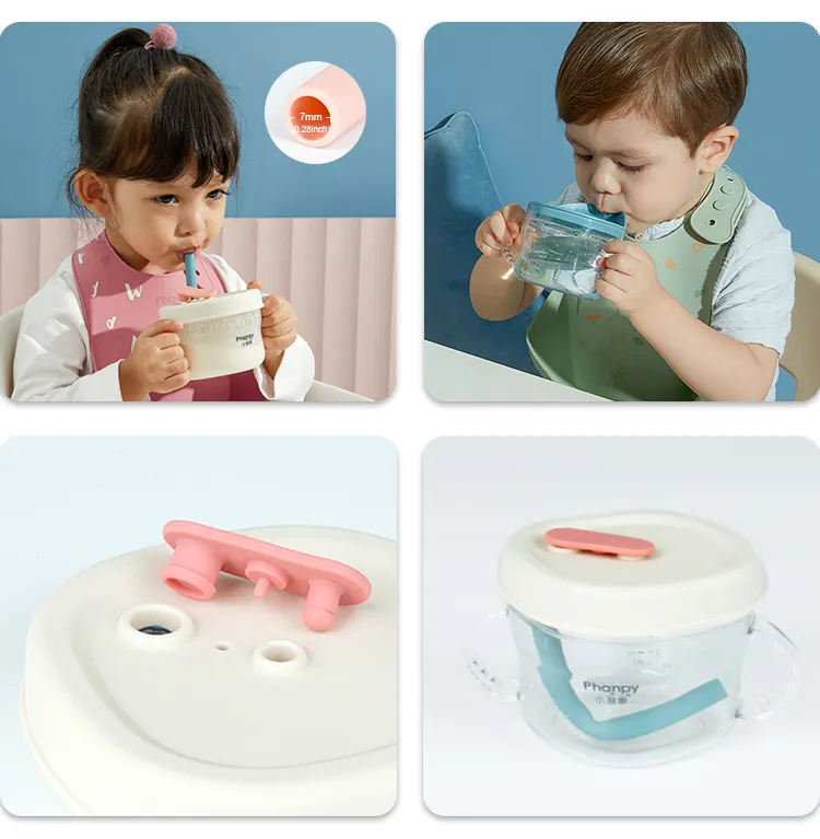 PH780628 Favorable Price Kids Custom Sippy Cup Toddler Baby Silicone Snack Storage Catcher Container Reusable Cups With Straw