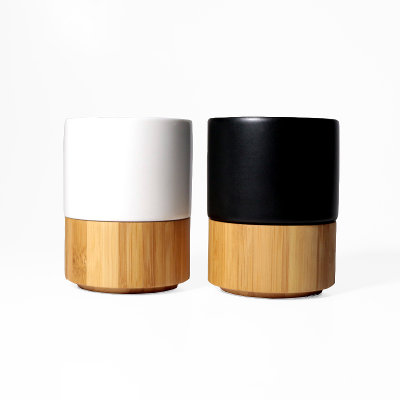 Экологичные деревянные кофейные кружки с гравировкой на заказ и двойными стенками из бамбука, керамическая кружка