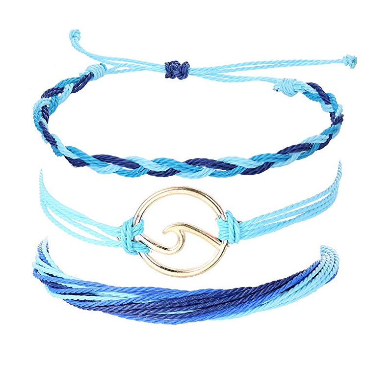 freedomer Blue Plaid Leather Bracelets for Women Trendy Handmade Bohemian Alloy Rhinestone Charm Multilayer Bracelet Femme Jewelry