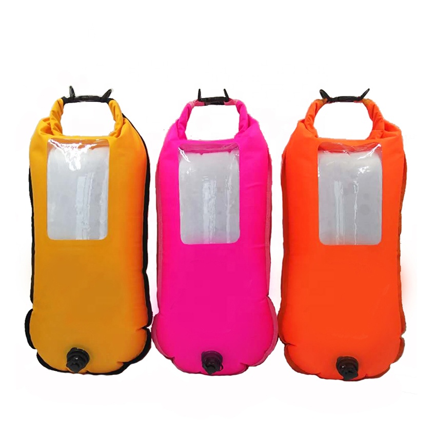 Плавающий безопасный буй для плавания на открытой воде, плавающая сухая сумка с прозрачным окошком для телефона из ПВХ
