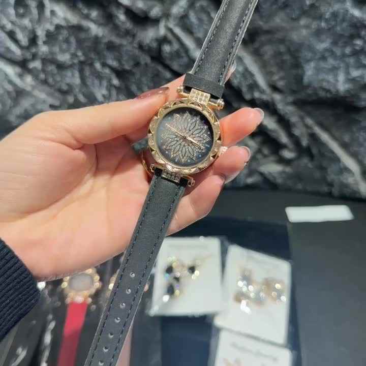 G-1 Europe and America Water Droplets Watch Necklace Set With