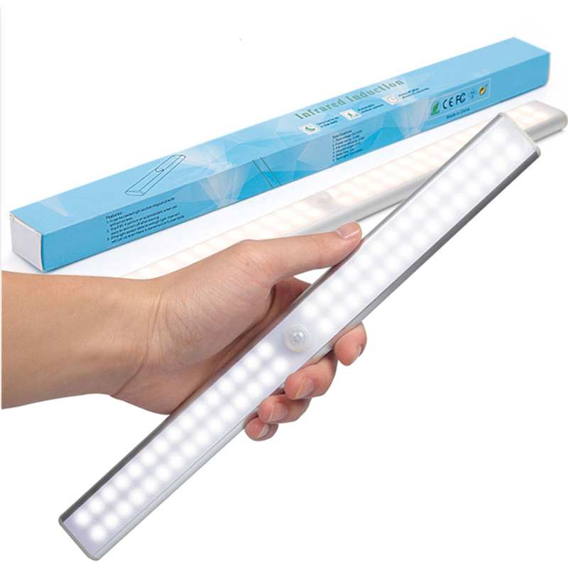 Зарядка от USB мини шкаф pir Ночной светильник 60 Светодиодная лампа с датчиком движения человеческого тела индукционные лампы светодиодные локальные светильники для подсветки шкафов стены свет бар