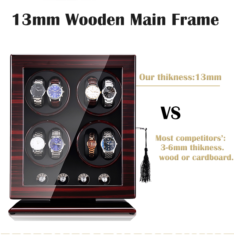 Watch display stand with lock 8 watches winding system wooden big watch winder box automatic