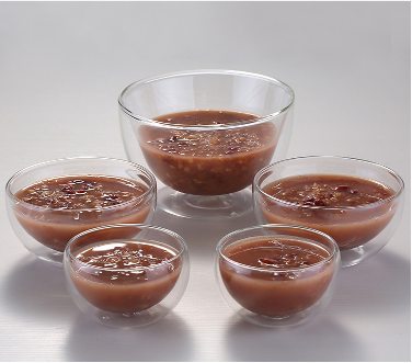 wholesale custom clear glass soup punch bowl and spoon set