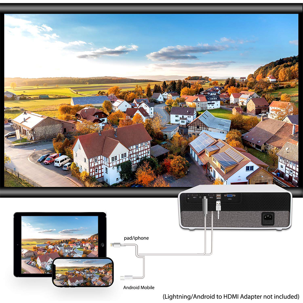Good Selling 300inch large picture size native 1080P FHD LCD projector for Home Video Entertainment