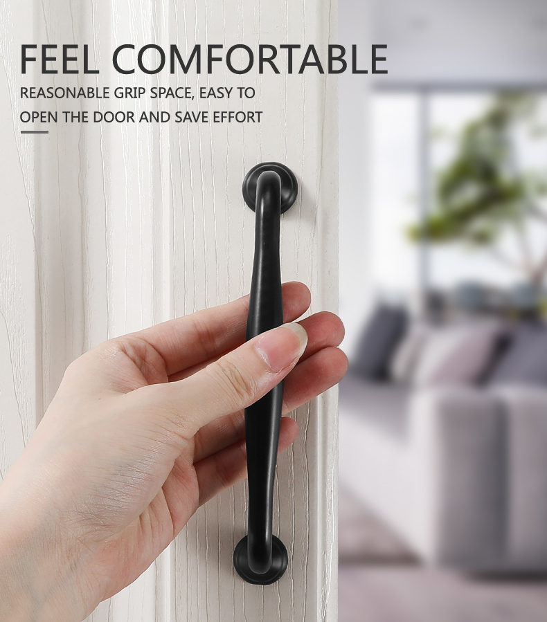 Classical Style Custom Black Zinc Alloy Furniture Drawer Pulls Handles //