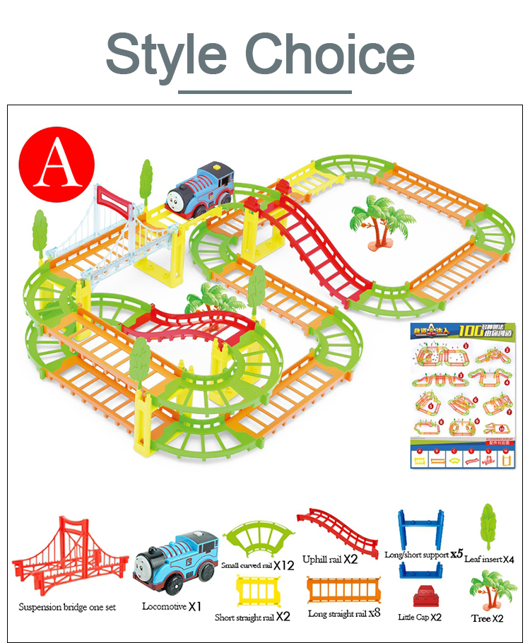 1-4  Kids electric rail car toy magical Rail Car Toy Train Play Set Plastic Road Racing Track Toys for Children Gifts