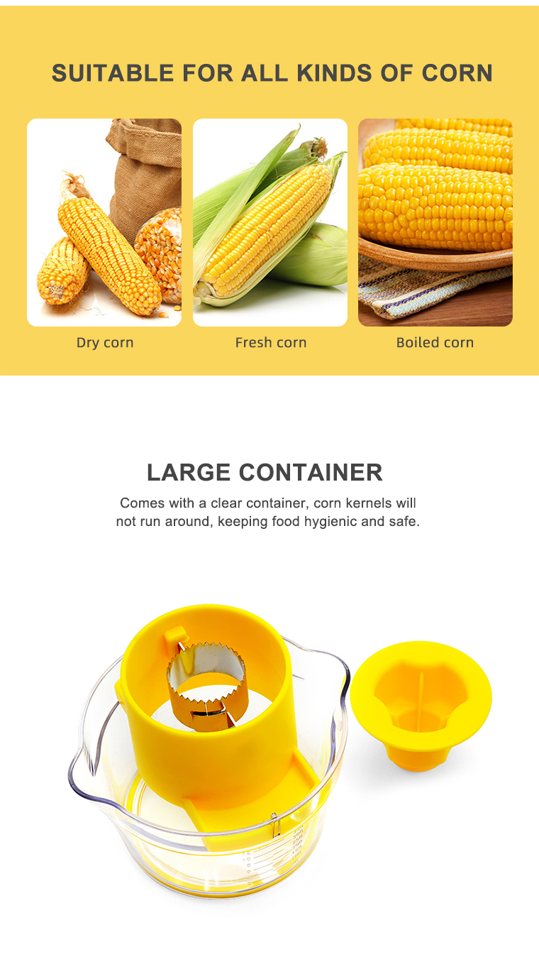 4 in 1 Stainless Steel Corn Peeler Kernel Remover Multifunctional Cob Corn Grain Stripper Kitchen Gadget Kitchen Cutter