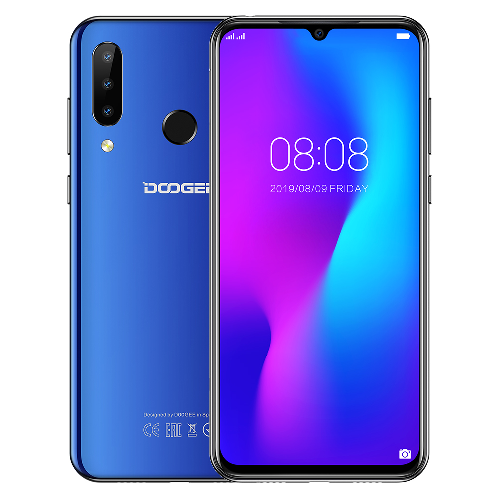 Капля воды экран 6,3 дюймовый смартфон Doogee N20 4 Гб + 64 Гб/16MP + 8MP + 8MP 4350 мА/ч, низкая цена, высокое качество Android 9,0 4G мобильный телефон