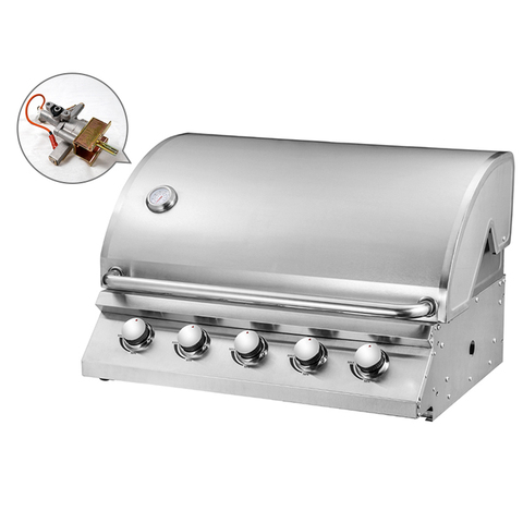 商业烹饪餐厅烤肉店室内不锈钢烧烤吸烟者5燃烧器内置便携式韩国燃气