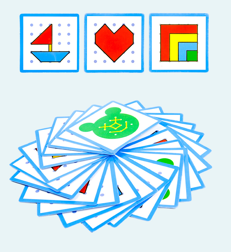 Wholesale Custom Montessori Wooden Geometric Creative Nail Board Hot Selling Develop Kids Hand-eye Coordination Educational Toys