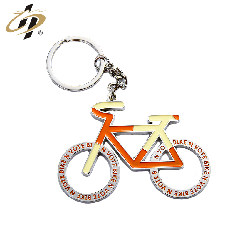 Design your own bicycle shaped design funny soft enamel keyring
