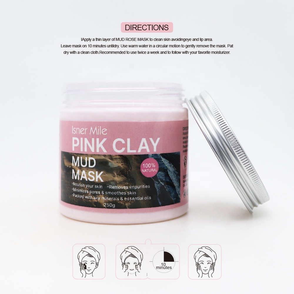 MISSY OEM/ODM Private Label Natural Organic Rose Essential oil Mud Mask Facial Organic Mask