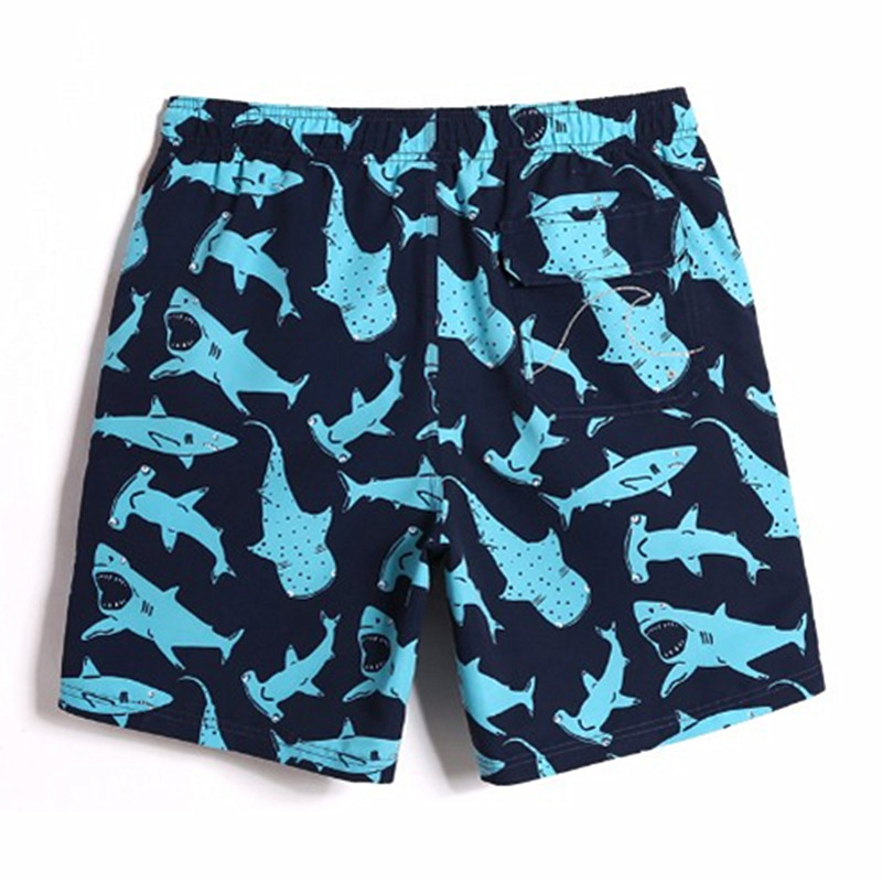 新的高品质的鲨鱼打印时装男士修身性感泳裤泳裤泳装