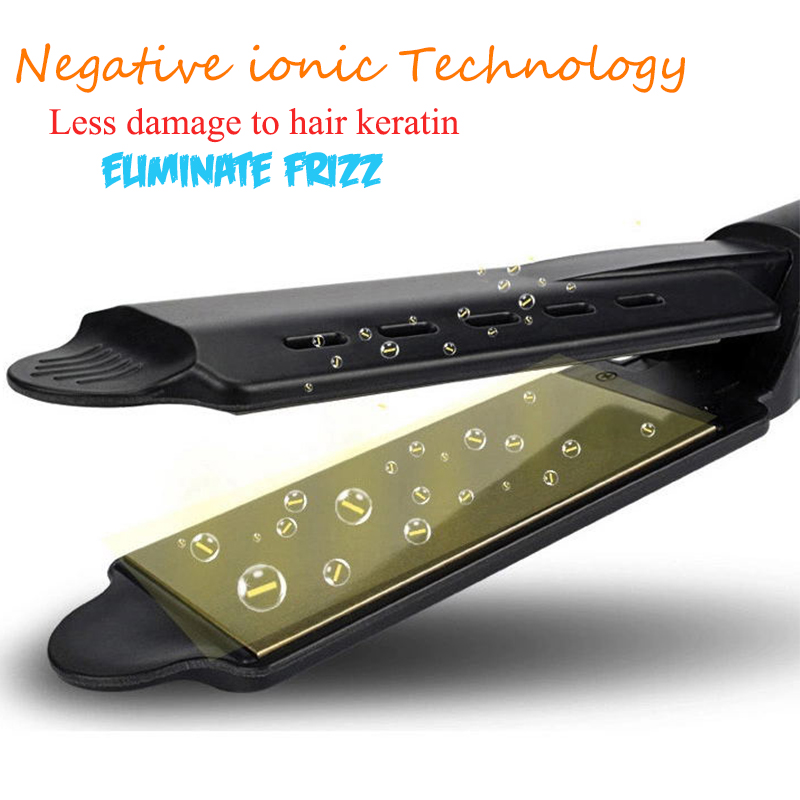 Wholesale Private Label Black Salon Wet Dry Titanium Ceramic Tourmaline Ionic Flat Iron Steam Hair Straightener Online
