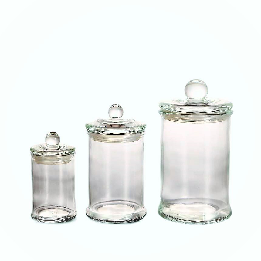 5oz 12oz wholesale indoor clear round empty jar candle container with glass lids