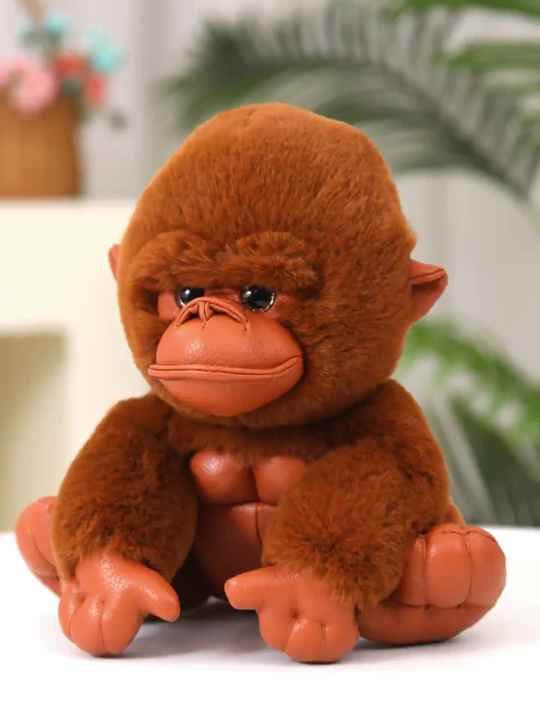 Plush Gorilla Gibbon Doll Toys Stuffed Vivid Facial Features and Sitting  Gorilla Lovely Plush Gorilla Toy for Gifts