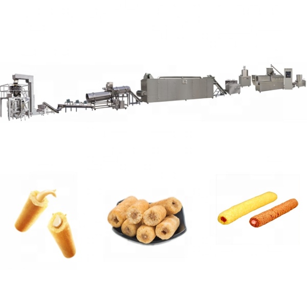 SS 201 304 Corn Puff Production Line Silver Snack Food Extruder Machine
