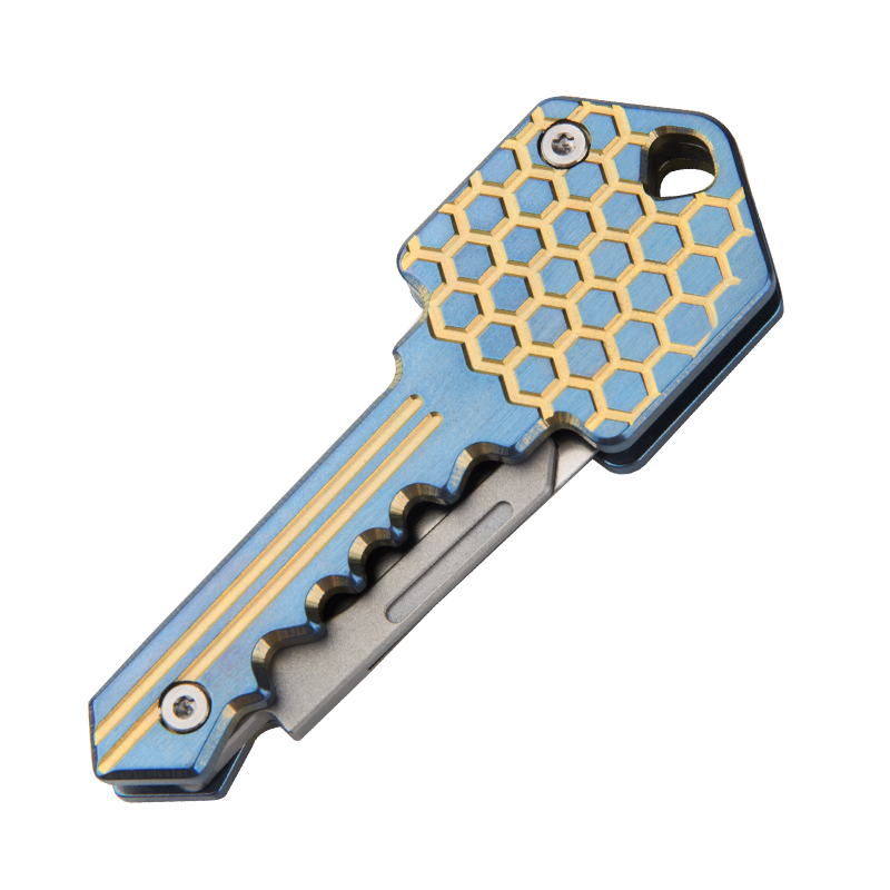 Хит продаж, карманный складной нож из титанового сплава в форме ключа