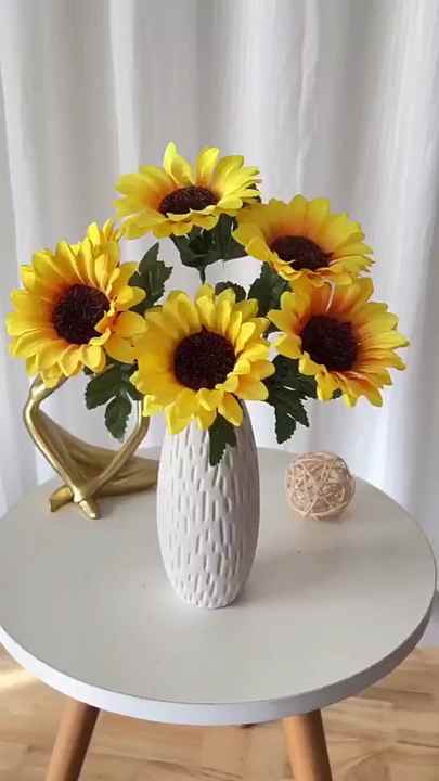 High Quality Yellow Silk Sunflower Artificial Flowers Home Party ...