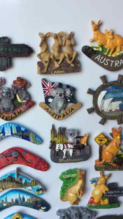 Australia - Magnete da frigorifero con koala boomerang, souvenir da viaggio, 3D, decorazione magnetica per frigorifero, collezione artigianale