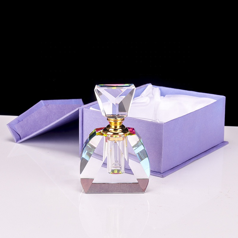 Оптовая продажа, флакон для духов из хрустального стекла с радугой на дне, 10 мл