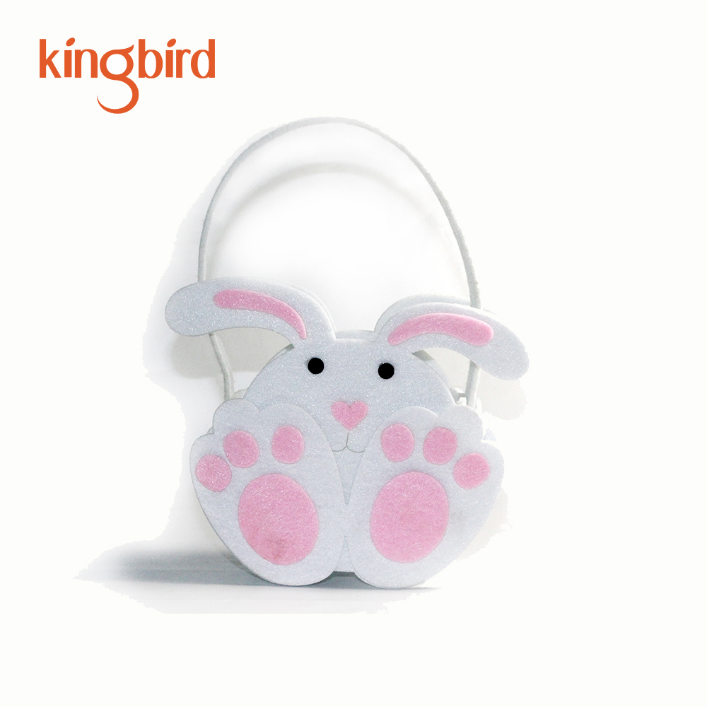 Сумка для покупок ручной работы из фетра с кроличьими корзинами