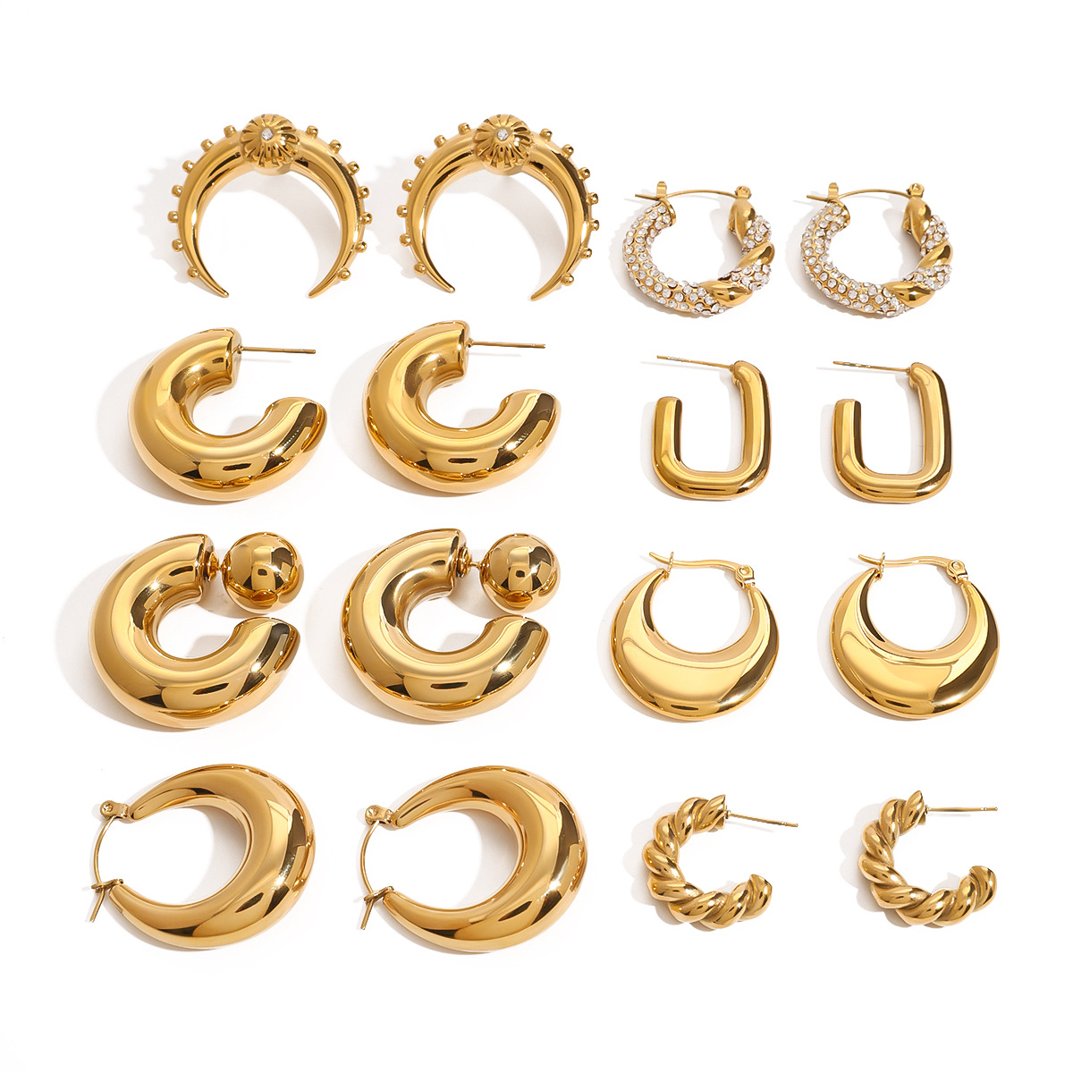 Jieding Advanced Sense Stainless Steel Double C Earrings