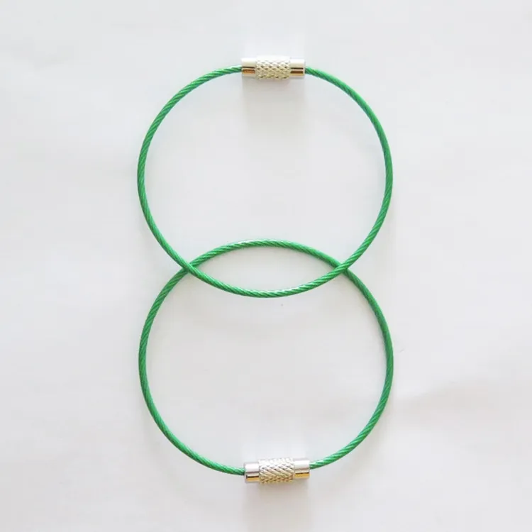YIWANG зеленый 150 мм кабель кольцо для ключей трос