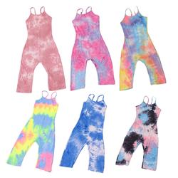 Boutique Tie-dye Mãe e Filha Família Combinando Roupas Meninas Do Bebê Macacões Cinta Ajustável Mommy and Me Bodysuit Verão