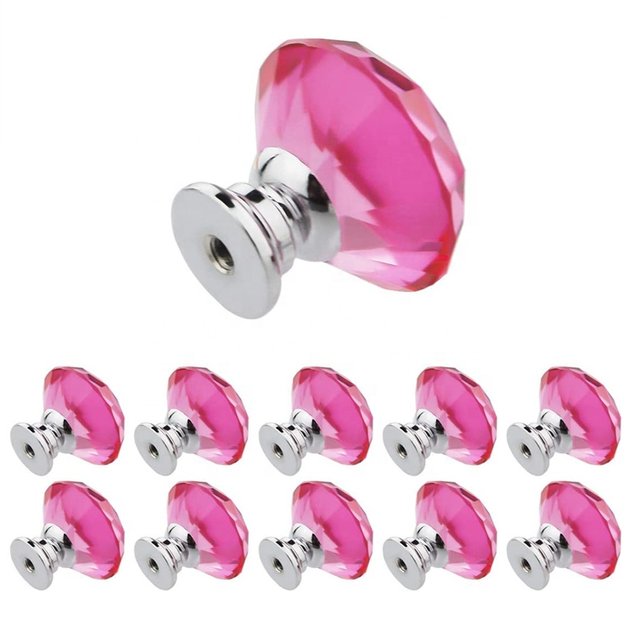 LOT Diameter 30mm Clear Crystal Glass Ball Shaped Cupboard Handles Drawer Knobs Door Knobs for cabinet Home Hardware