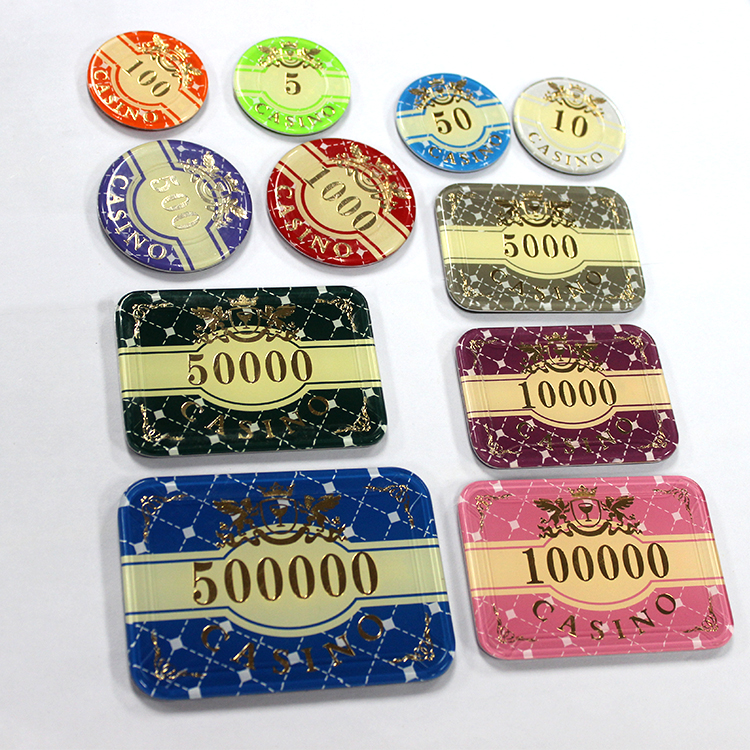 Оригинальный производитель, трехслойный акриловый ремешок, Круглый квадратный покерный чип, Техасский кристалл, RFID-чип на заказ