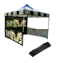 Custom 10x10 Roof top tent camping trade show party tent with one single prints fullwall two single prints halfwall