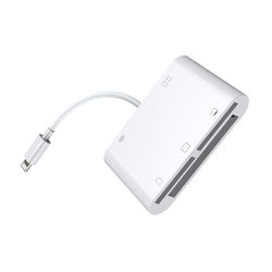 8pin otg adaptador leitor de cartão multi slot para câmera