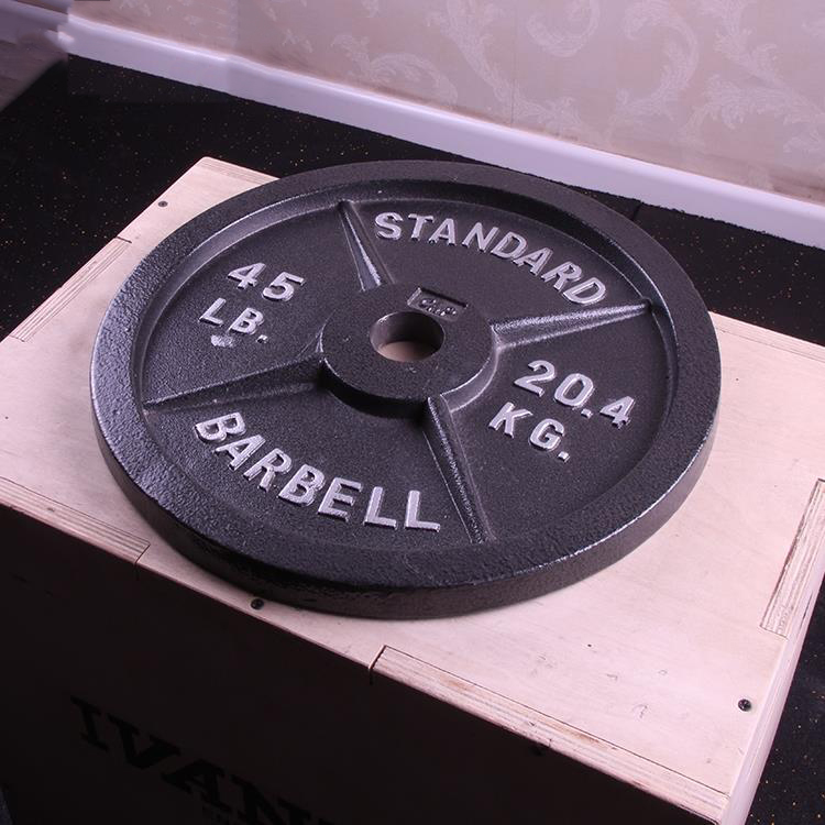 Gym Fitness equipment kg lb lbs Cast Iron barbell free Weight bumper Plates set