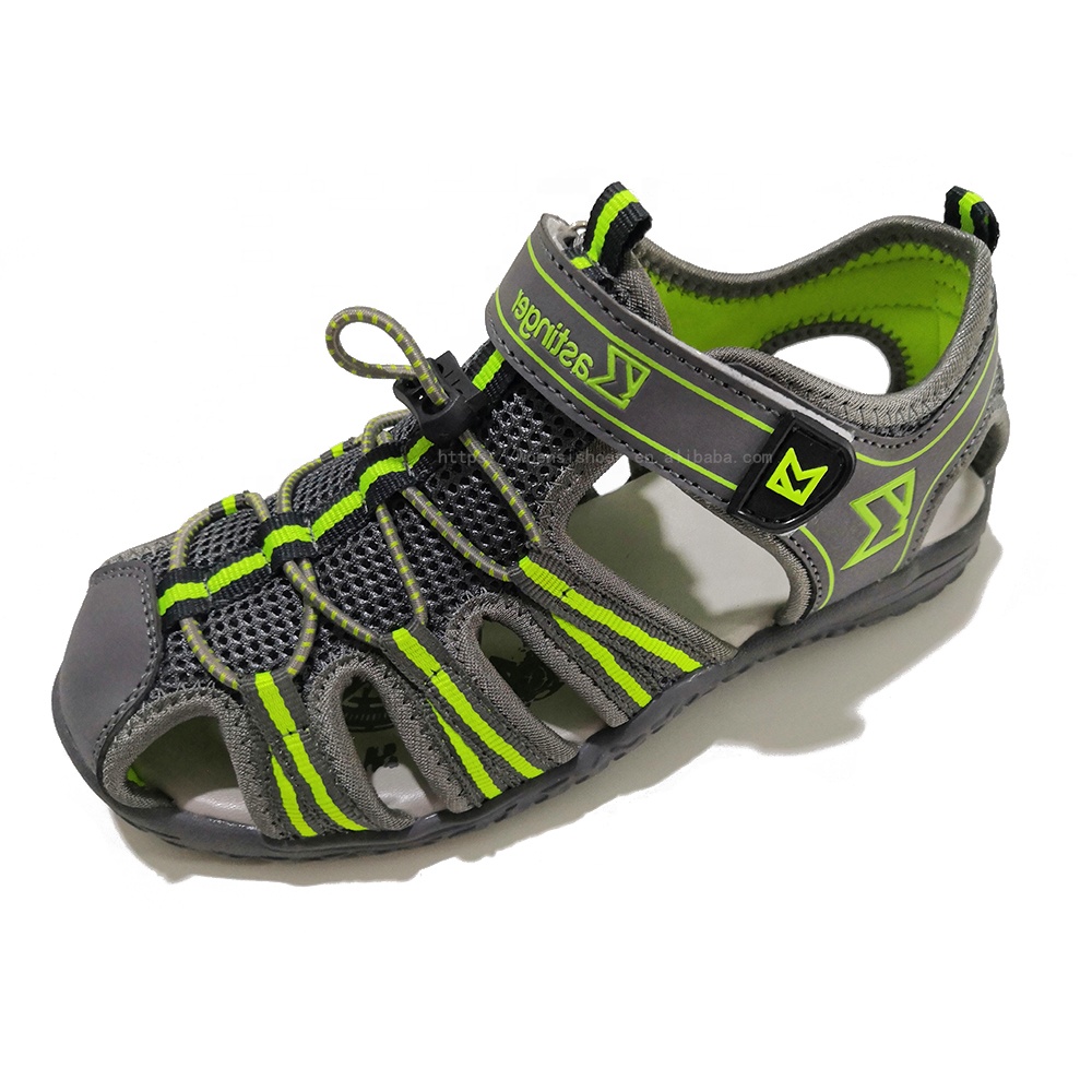 Новые модные летние сандалии из искусственной кожи на заказ с закрытым носком, детские спортивные сандалии, обувь