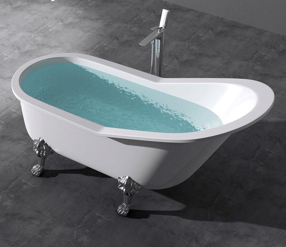 Современная Ванна для ванной акриловая твердая поверхность отдельно стоящая Ванна с когтями