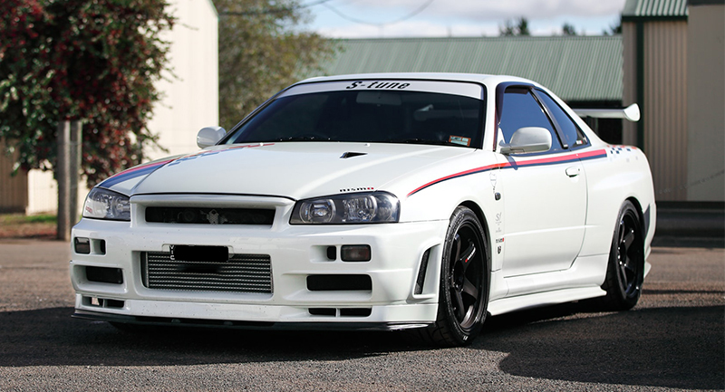 日产天际线r34 gtr nismo风格前保险杠唇的碳纤维汽车零件