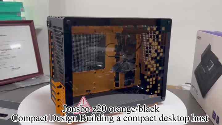 JONSBO Z20 Orange/Black M-ATX PC Case – Tempered Glass, USB-C