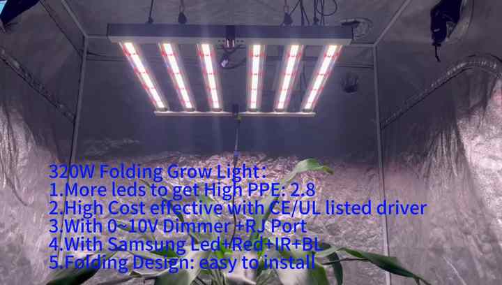 320W Foldable LED Plant Growth Lamp Full Spectrum High-Power Dimming ...