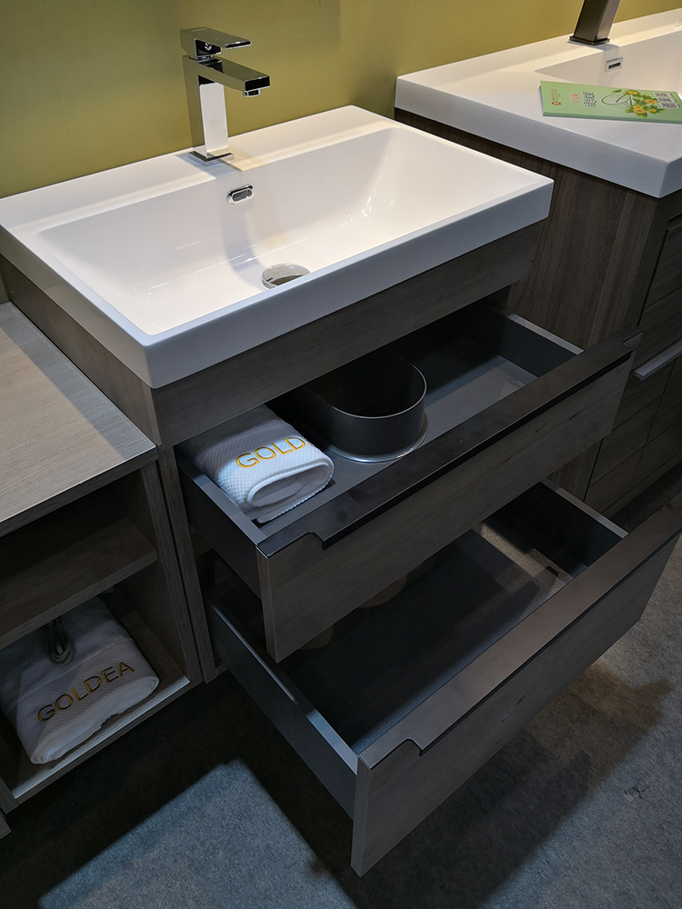 Modern MDF wall vanity double sink bathroom vanity bath furniture