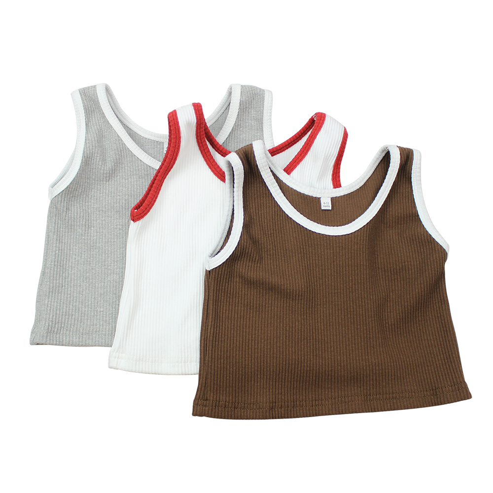 2020 Новые поступления, летняя футболка без рукавов, дизайн, ребристый хлопковый детский кроп-Топ ручной работы