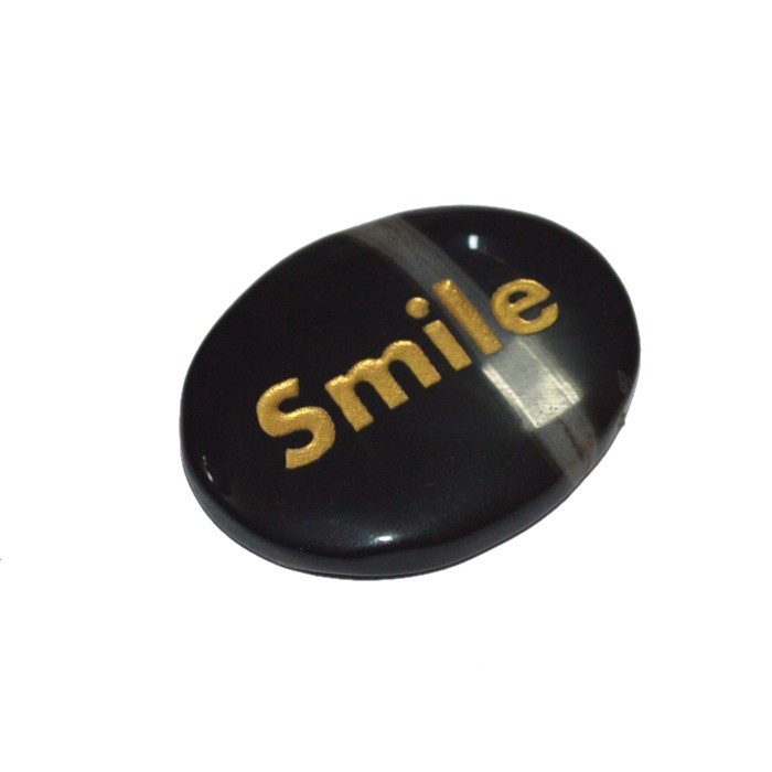 Get The Best Black Onyx Smile Engraved Stone : Supplier of Black Onyx Smile Engraved Stone