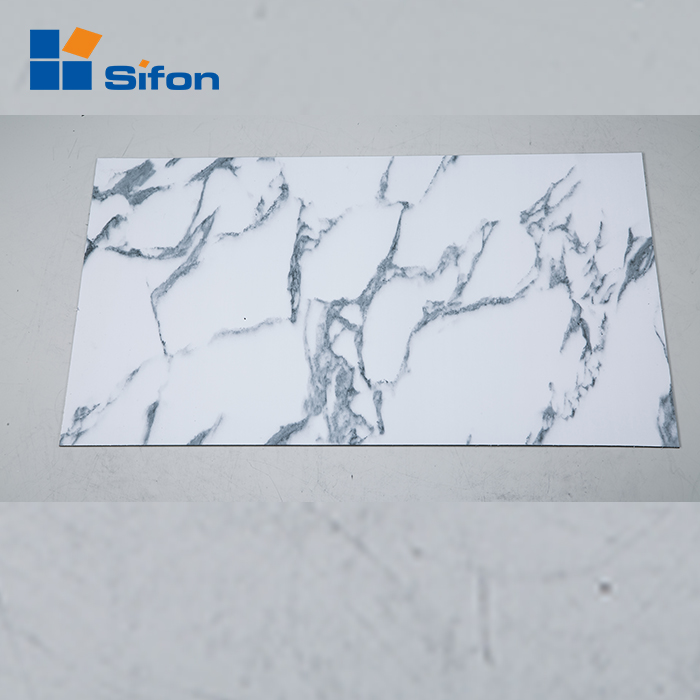 High glossy stone wall cladding 4mm marble composite aluminum panel