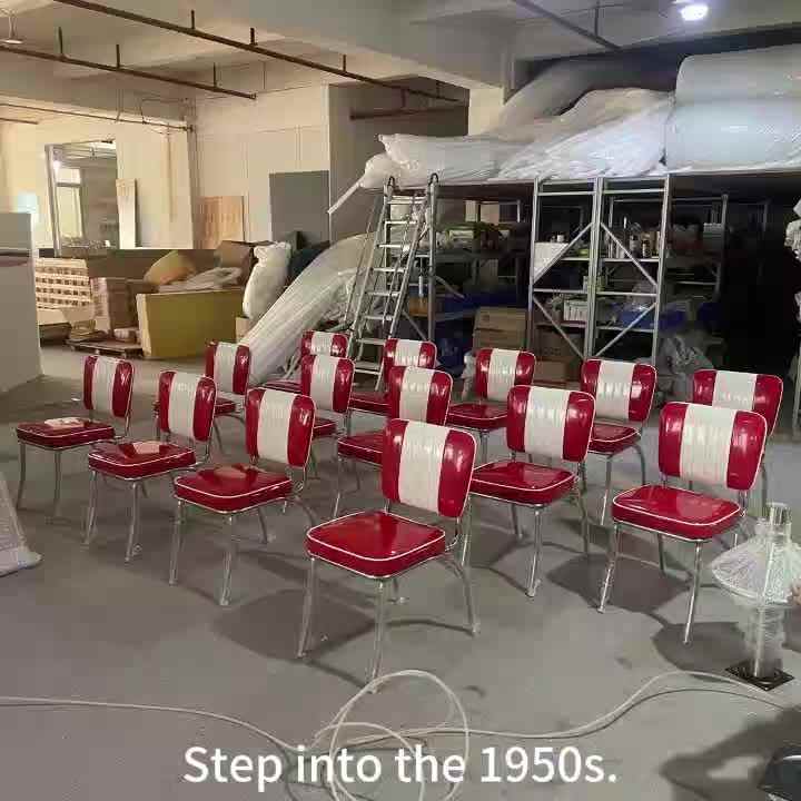 レトロアメリカンレザー50年代スタイルダイナーダイニングセット