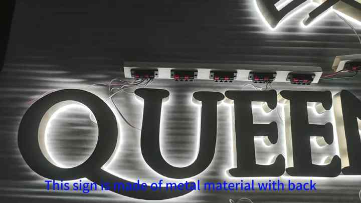 Sign Led Backlighting Kit Custom Black Matte Metal Backlit Signage with LED Backlighting Sign for ...